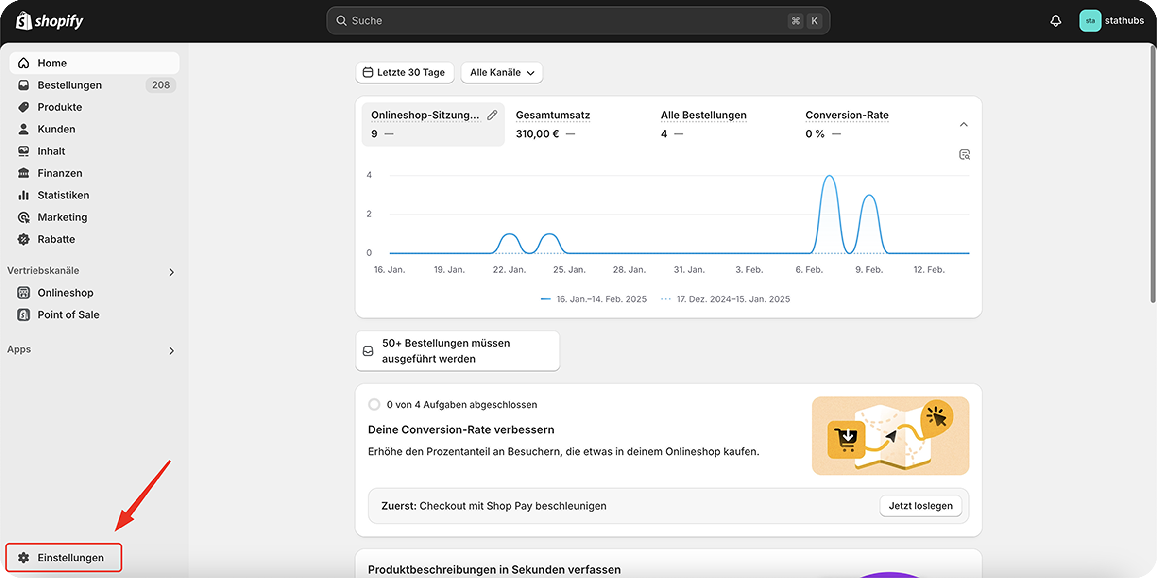 Shopify – Einrichtung 1